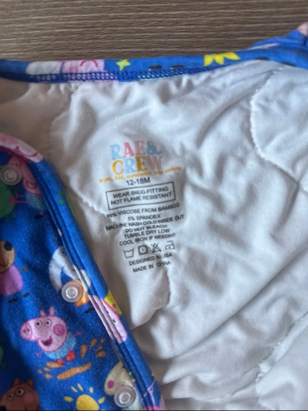 Rae & Crew bamboo viscose peppa pig quilted vest 12-18m